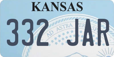 KS license plate 332JAR