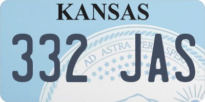 KS license plate 332JAS