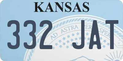 KS license plate 332JAT