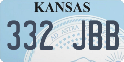 KS license plate 332JBB