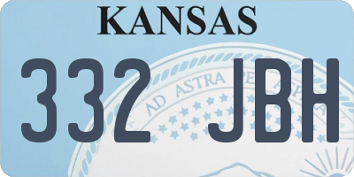 KS license plate 332JBH