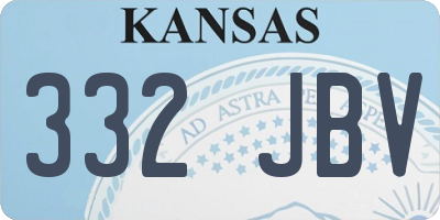 KS license plate 332JBV