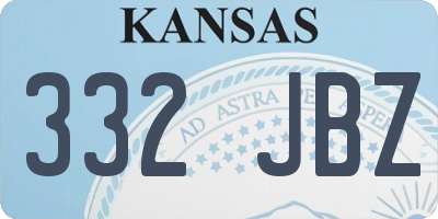 KS license plate 332JBZ