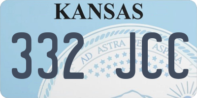 KS license plate 332JCC