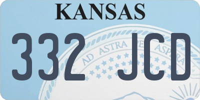 KS license plate 332JCD