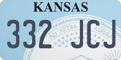 KS license plate 332JCJ