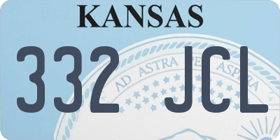 KS license plate 332JCL