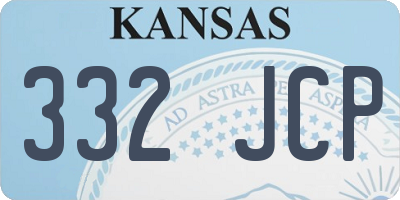 KS license plate 332JCP