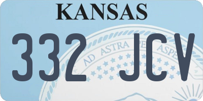 KS license plate 332JCV