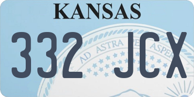 KS license plate 332JCX