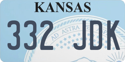 KS license plate 332JDK