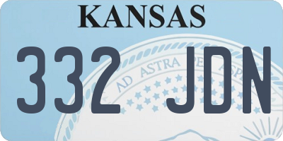 KS license plate 332JDN
