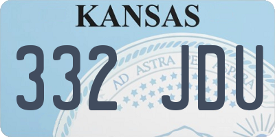 KS license plate 332JDU