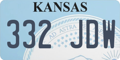 KS license plate 332JDW