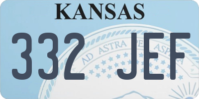 KS license plate 332JEF