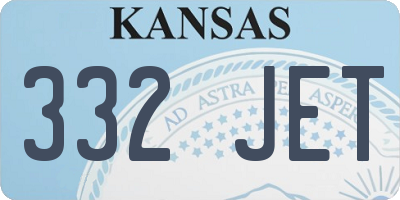 KS license plate 332JET