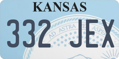 KS license plate 332JEX