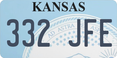 KS license plate 332JFE