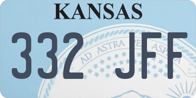 KS license plate 332JFF