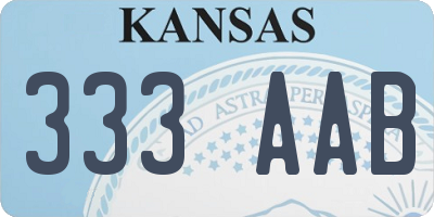 KS license plate 333AAB