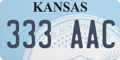 KS license plate 333AAC