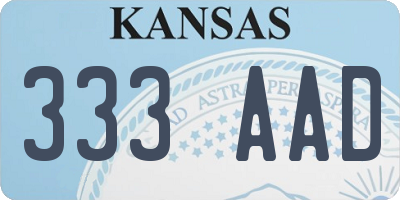 KS license plate 333AAD