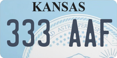 KS license plate 333AAF