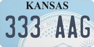 KS license plate 333AAG