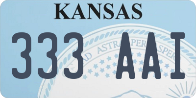 KS license plate 333AAI