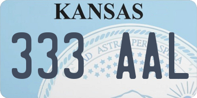 KS license plate 333AAL