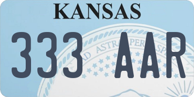 KS license plate 333AAR