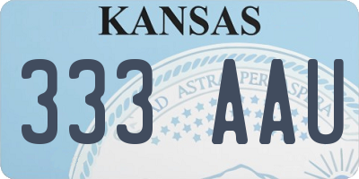KS license plate 333AAU