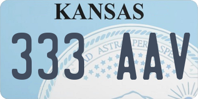 KS license plate 333AAV