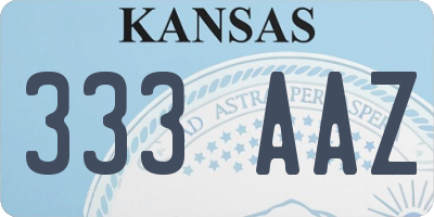 KS license plate 333AAZ