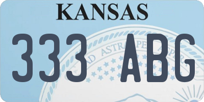 KS license plate 333ABG
