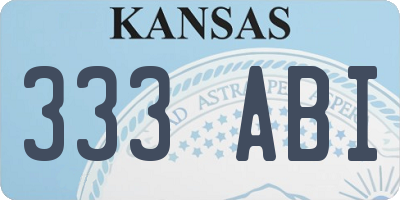 KS license plate 333ABI