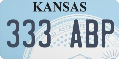 KS license plate 333ABP