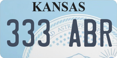 KS license plate 333ABR