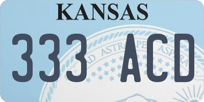 KS license plate 333ACD