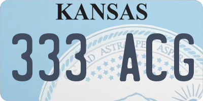 KS license plate 333ACG