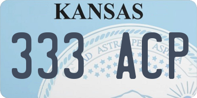 KS license plate 333ACP