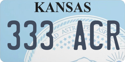 KS license plate 333ACR