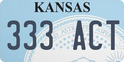 KS license plate 333ACT