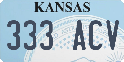 KS license plate 333ACV