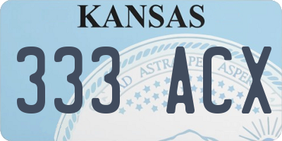 KS license plate 333ACX
