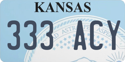 KS license plate 333ACY