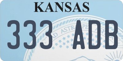 KS license plate 333ADB