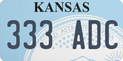 KS license plate 333ADC