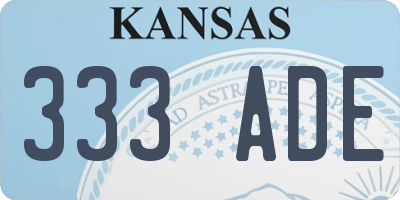 KS license plate 333ADE