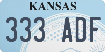 KS license plate 333ADF